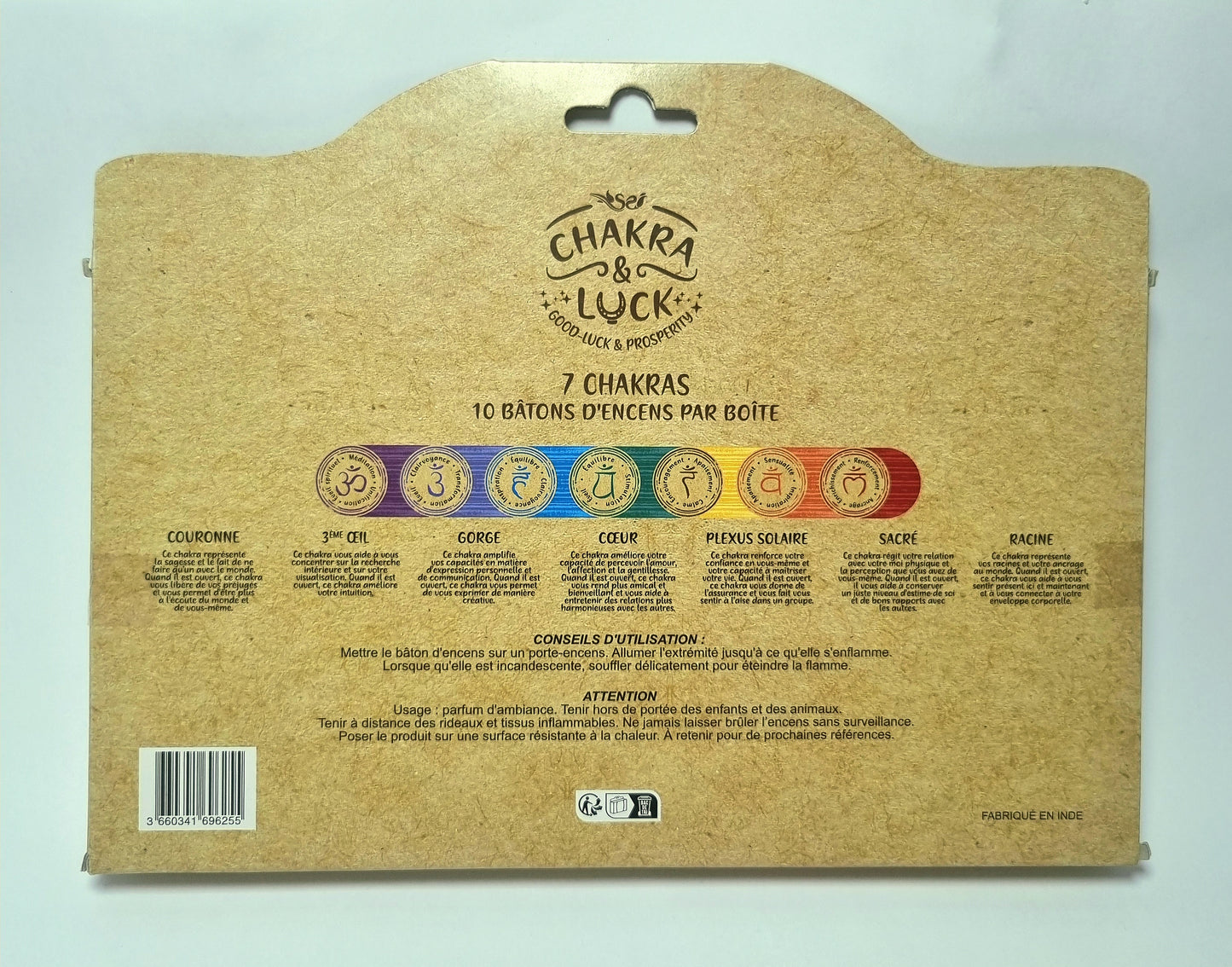 Coffret encens bâton 7 chakras